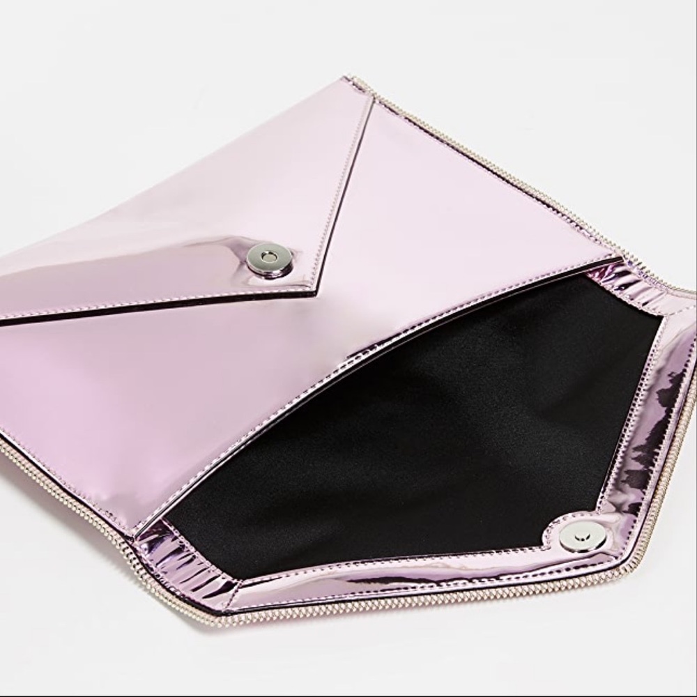 Rebecca Minkoff Leo Mirror Pink Metallic Clutch - Picture 7 of 14